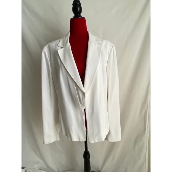 Classiques Entier Womens White size 14 blazer of viscose - lined beautiful - Picture 4 of 10